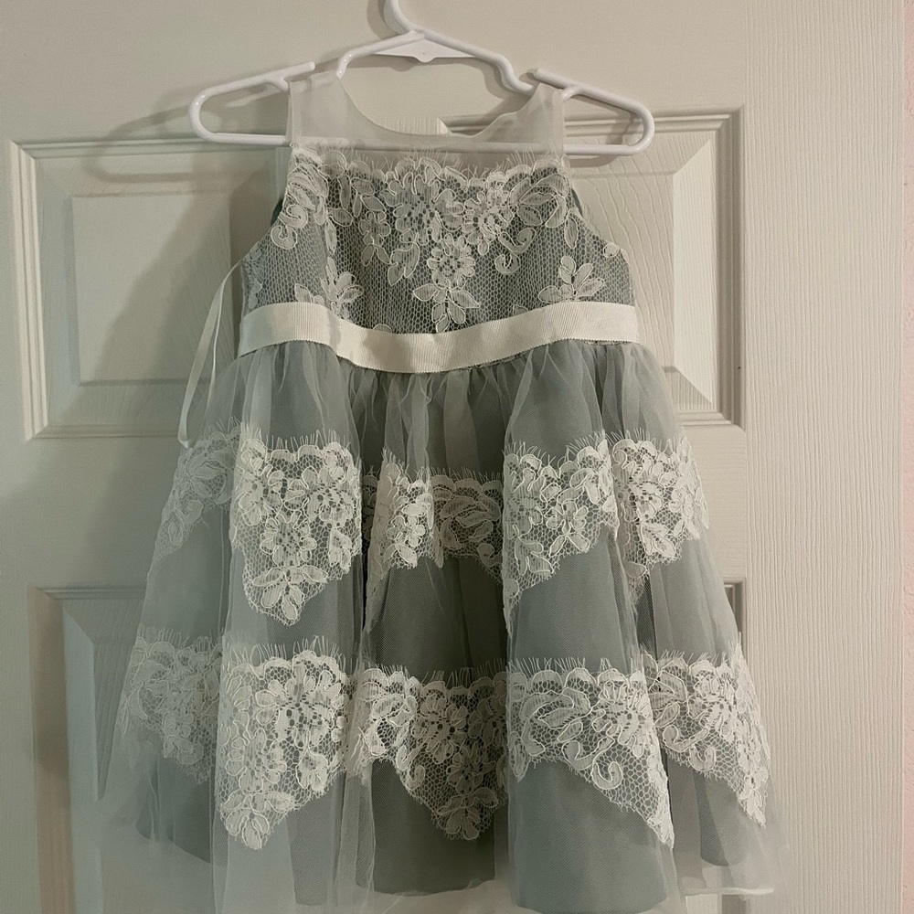 David’s Bridal flower girl dress; 24M; sage green